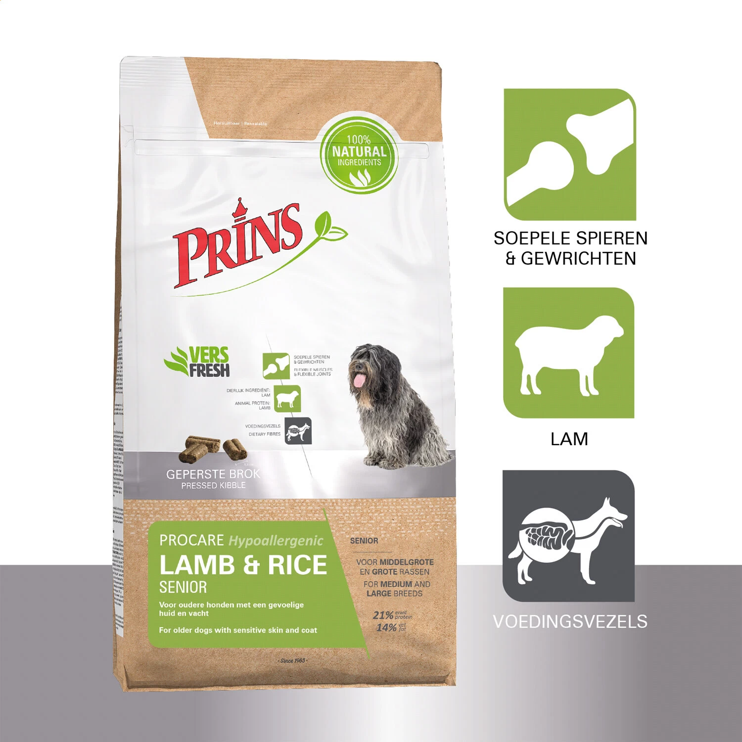 Prins ProCare Lamb & Rice Senior Hypoallergenic 3 Prins ProCare Lamb & Rice Senior Hypoallergenic - Afbeelding 3