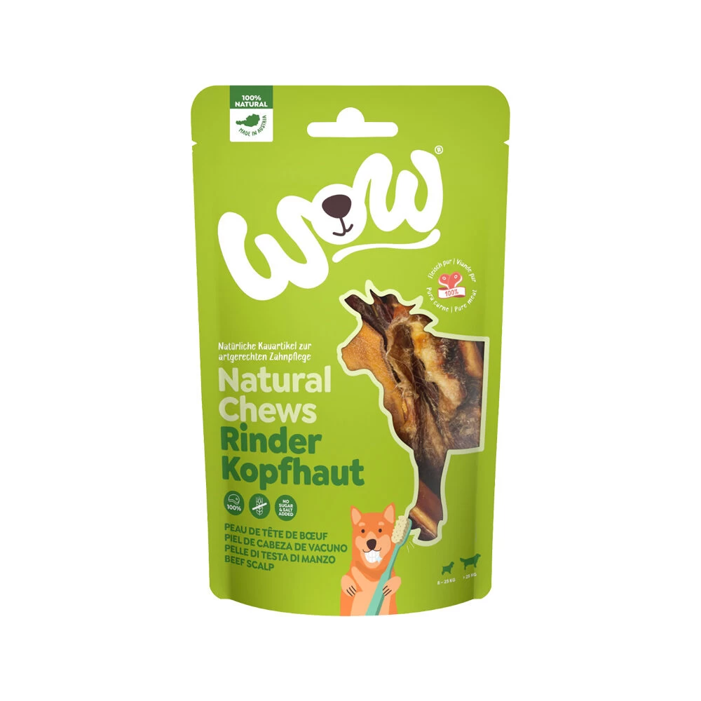 WOW! Natural Chews Rundvlees Hoofdhuid 2 WOW! Natural Chews Rundvlees Hoofdhuid - Afbeelding 2