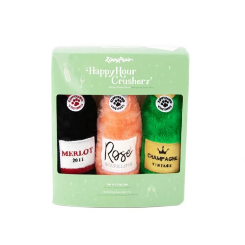 ZippyPaws Happy Hour Crusherz Wine Three Pack 2 ZippyPaws Happy Hour Crusherz Wine Three Pack - Afbeelding 2